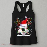 Soccer Santa Hat Reindeer Christmas Lights Funny Xmas Women's Tank Top thumb 3