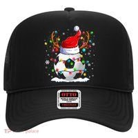 Soccer Santa Hat Reindeer Christmas Lights Funny Xmas Hat thumb 0