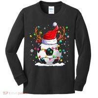 Soccer Santa Hat Reindeer Christmas Lights Funny Xmas Kids Long Sleeve Shirt thumb 0