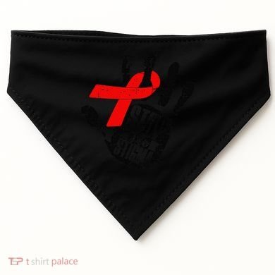 Stop Stigma Hiv Aids Awareness Month Handprint Red Ribbon USA-Made Doggie Bandana