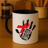 Stop Stigma Hiv Aids Awareness Month Handprint Red Ribbon Coffee Mug thumb 4
