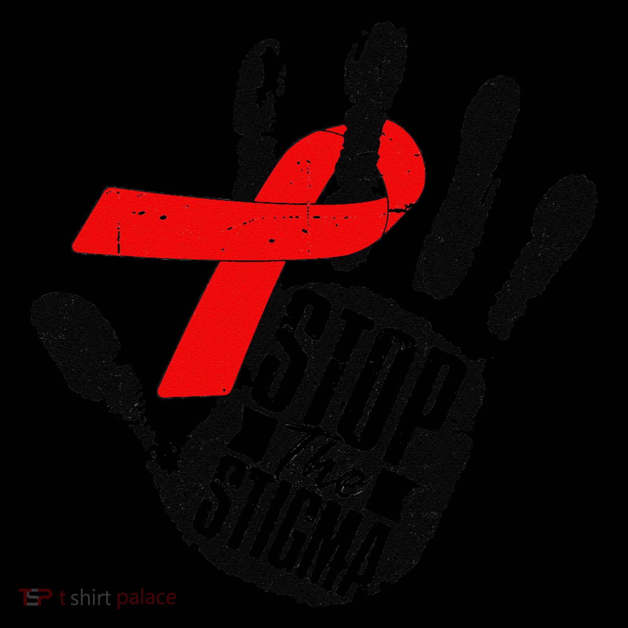 Stop Stigma Hiv Aids Awareness Month Handprint Red Ribbon Coffee Mug