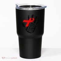 Stop Stigma Hiv Aids Awareness Month Handprint Red Ribbon Tumbler thumb 0