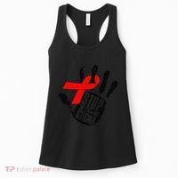 Stop Stigma Hiv Aids Awareness Month Handprint Red Ribbon Women's Tank Top thumb 0