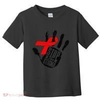 Stop Stigma Hiv Aids Awareness Month Handprint Red Ribbon Toddler T-Shirt thumb 0