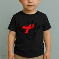 Stop Stigma Hiv Aids Awareness Month Handprint Red Ribbon Toddler T-Shirt thumb 2