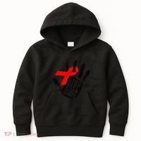 Stop Stigma Hiv Aids Awareness Month Handprint Red Ribbon Kids Hoodie thumb 0