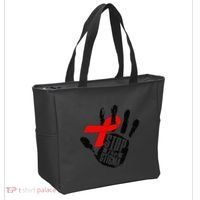 Stop Stigma Hiv Aids Awareness Month Handprint Red Ribbon Tote Bag thumb 2