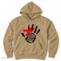 Stop Stigma Hiv Aids Awareness Month Handprint Red Ribbon Hoodie thumb 0
