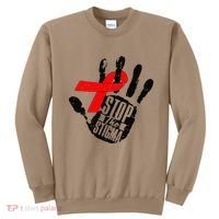 Stop Stigma Hiv Aids Awareness Month Handprint Red Ribbon Sweatshirt thumb 0