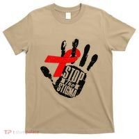 Stop Stigma Hiv Aids Awareness Month Handprint Red Ribbon T-Shirt thumb 0