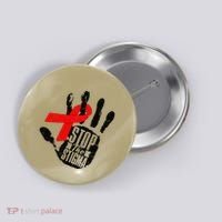 Stop Stigma Hiv Aids Awareness Month Handprint Red Ribbon Button thumb 0