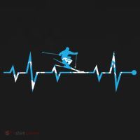 Skiing Ski Heartbeat Gift For Skiers Gift USA-Made Doggie Bandana thumb 2