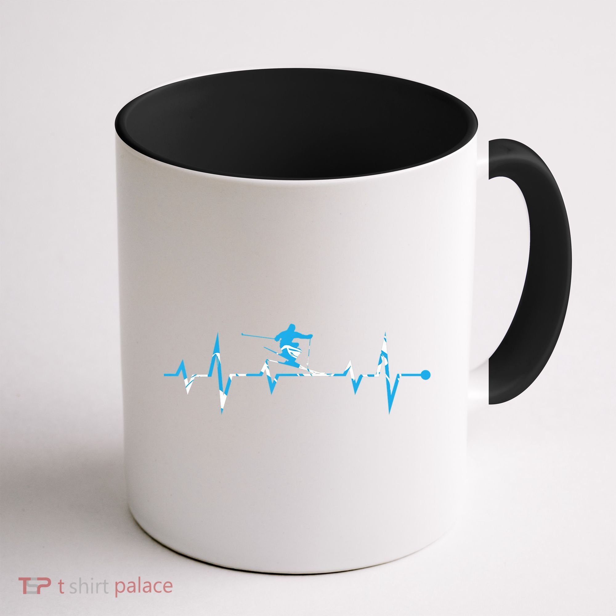 Skiing Ski Heartbeat Gift For Skiers Gift Coffee Mug