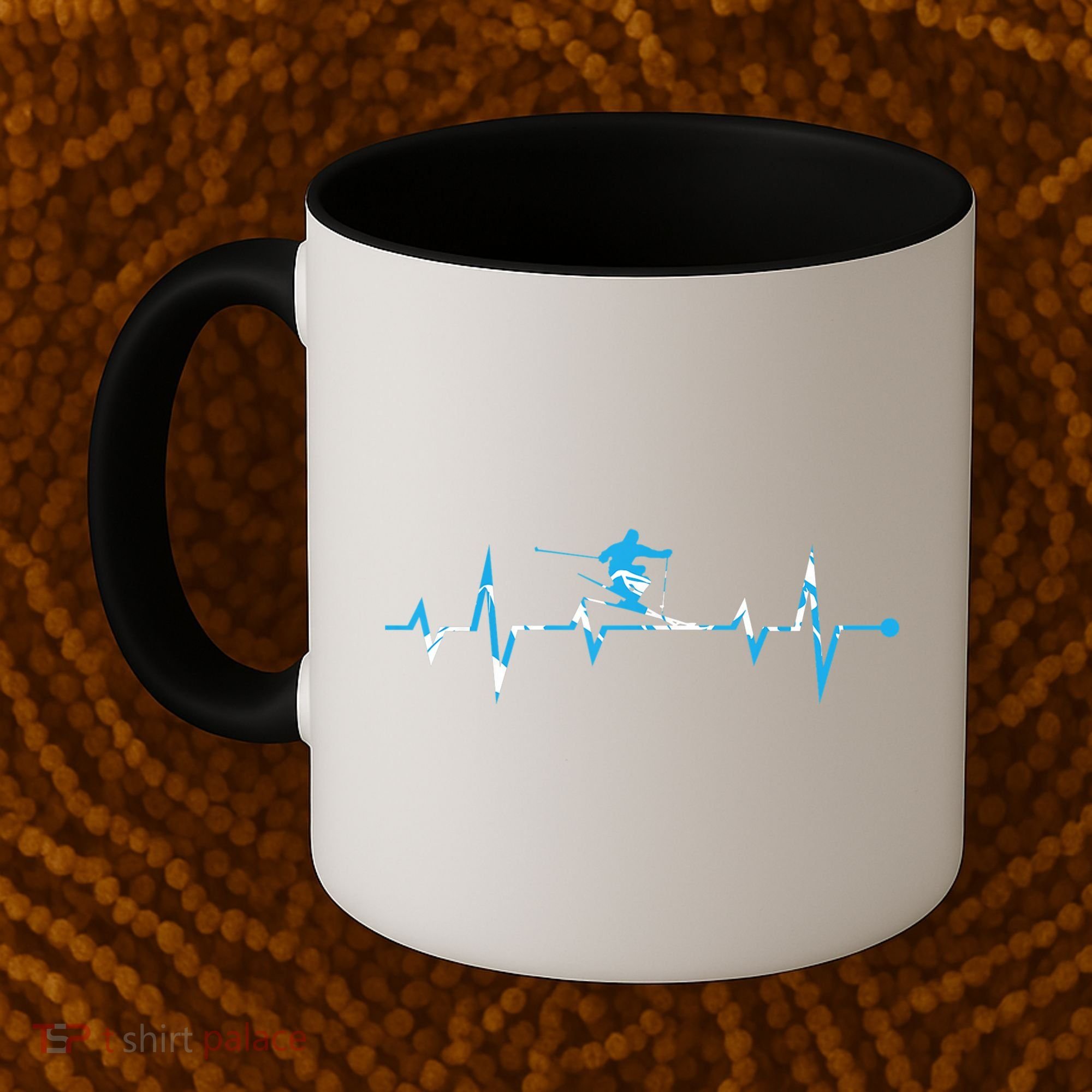 Skiing Ski Heartbeat Gift For Skiers Gift Coffee Mug