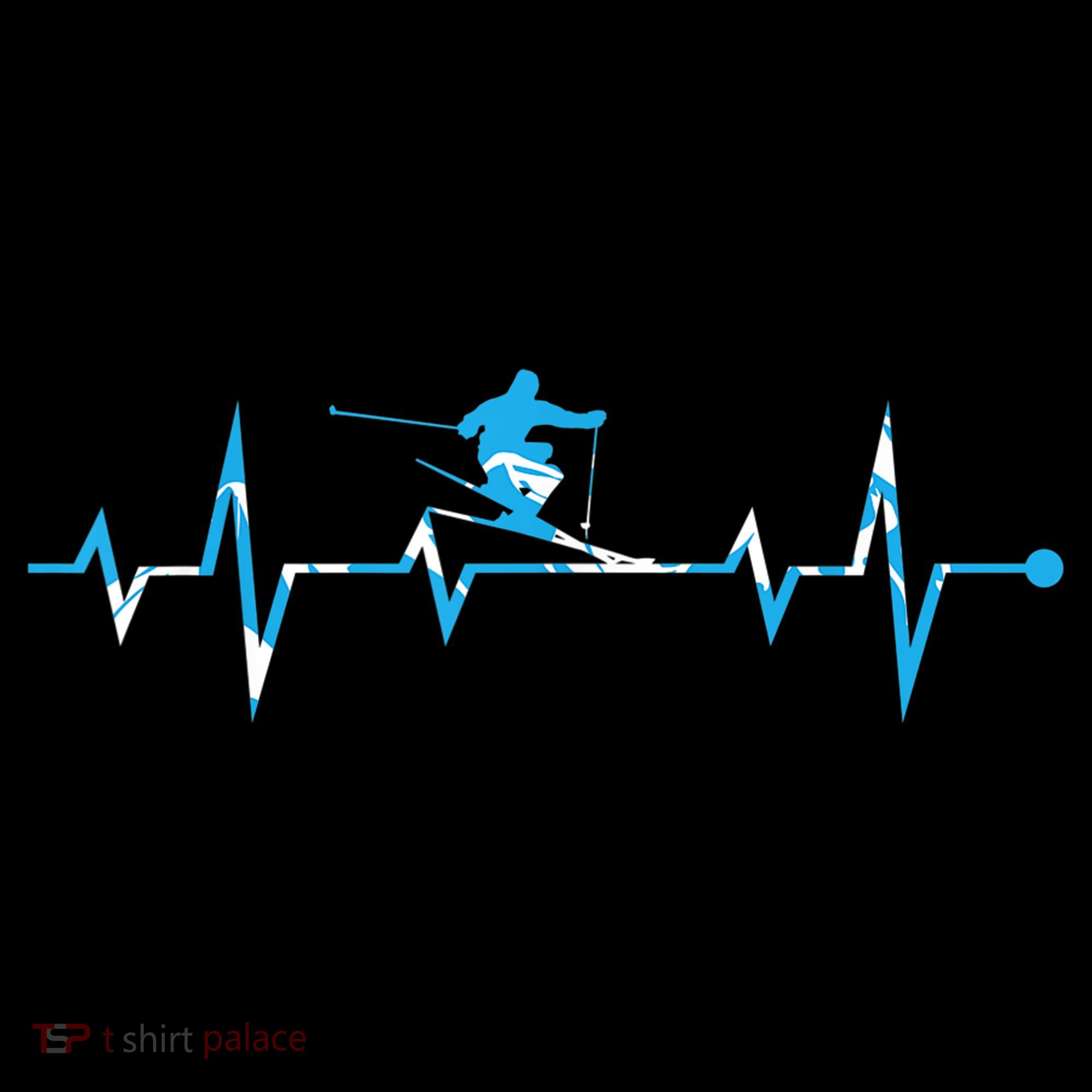 Skiing Ski Heartbeat Gift For Skiers Gift Coffee Mug