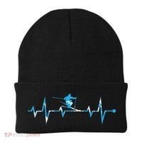 Skiing Ski Heartbeat Gift For Skiers Gift Beanie thumb 0