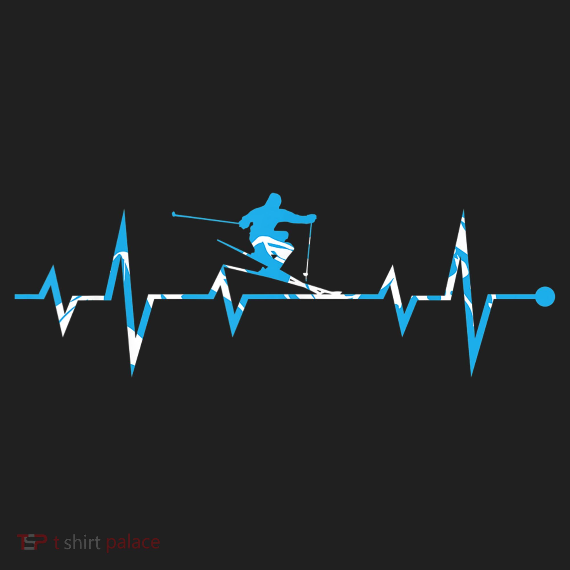 Skiing Ski Heartbeat Gift For Skiers Gift Beanie