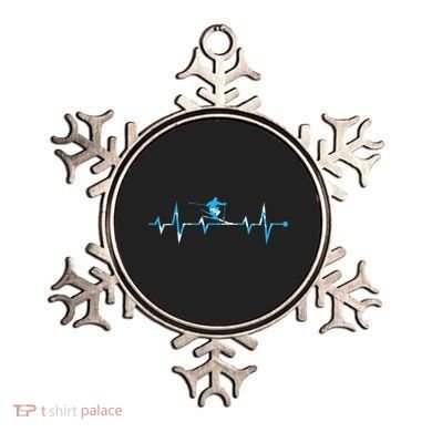 Skiing Ski Heartbeat Gift For Skiers Gift Ornament