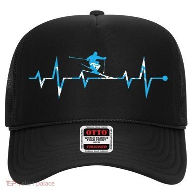 Skiing Ski Heartbeat Gift For Skiers Gift Hat
