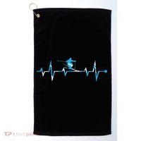 Skiing Ski Heartbeat Gift For Skiers Gift Golf Towel thumb 0