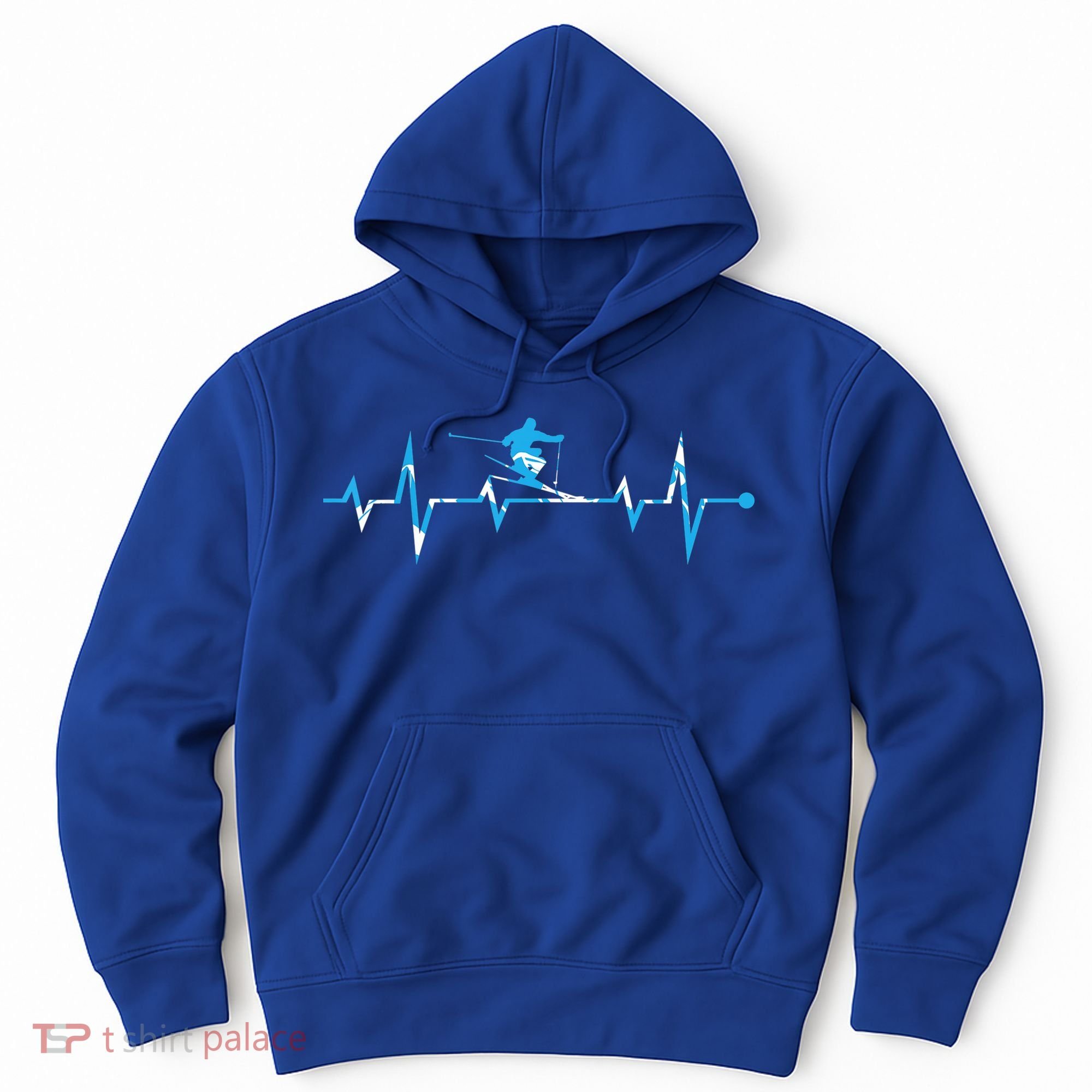 Skiing Ski Heartbeat Gift For Skiers Gift Hoodie