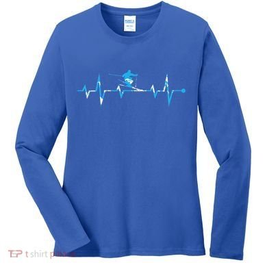 Skiing Ski Heartbeat Gift For Skiers Gift Women's Long Sleeve Shirt