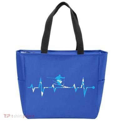Skiing Ski Heartbeat Gift For Skiers Gift Tote Bag