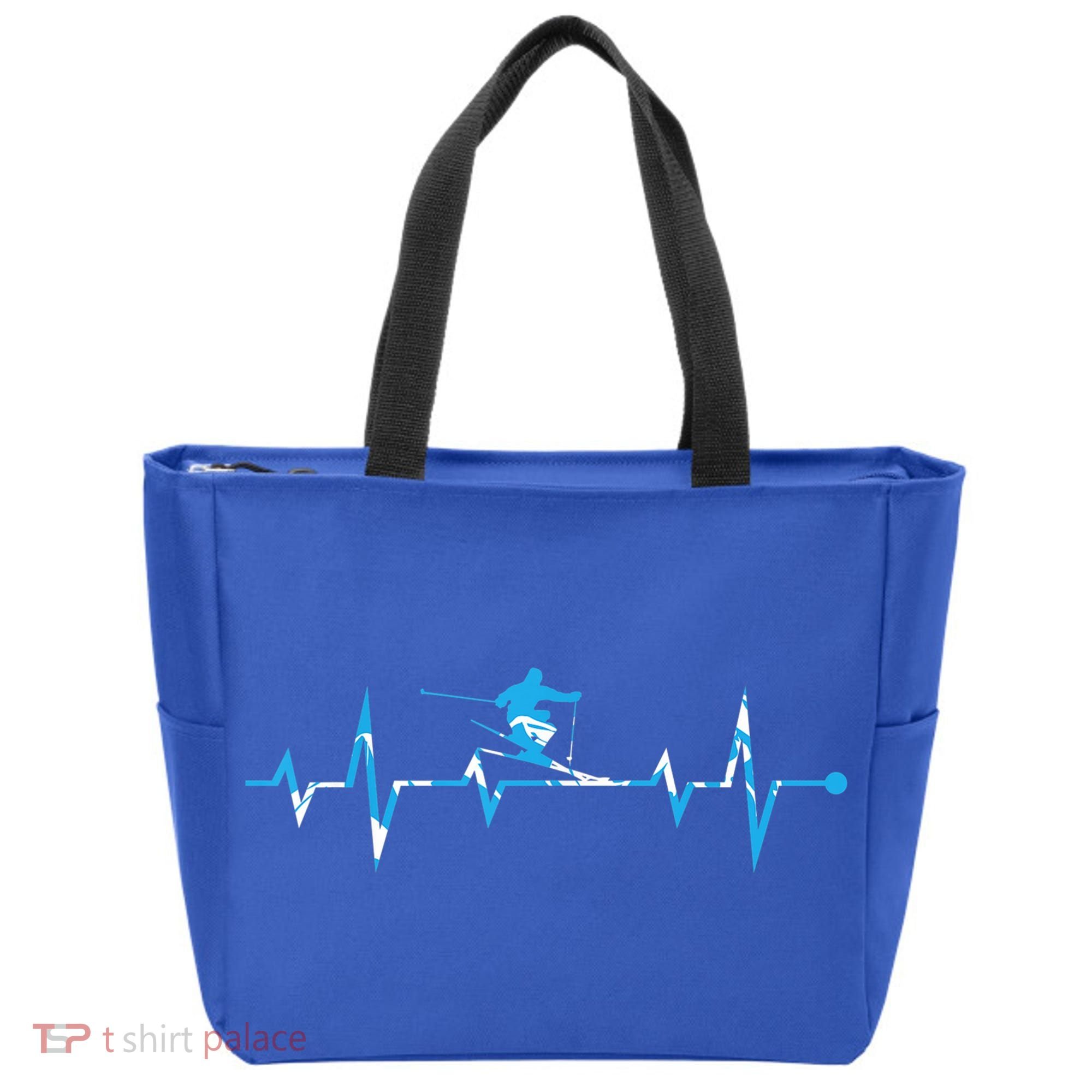 Skiing Ski Heartbeat Gift For Skiers Gift Tote Bag