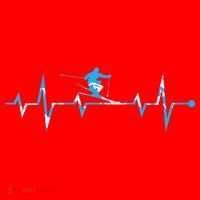 Skiing Ski Heartbeat Gift For Skiers Gift Santa Hat thumb 1