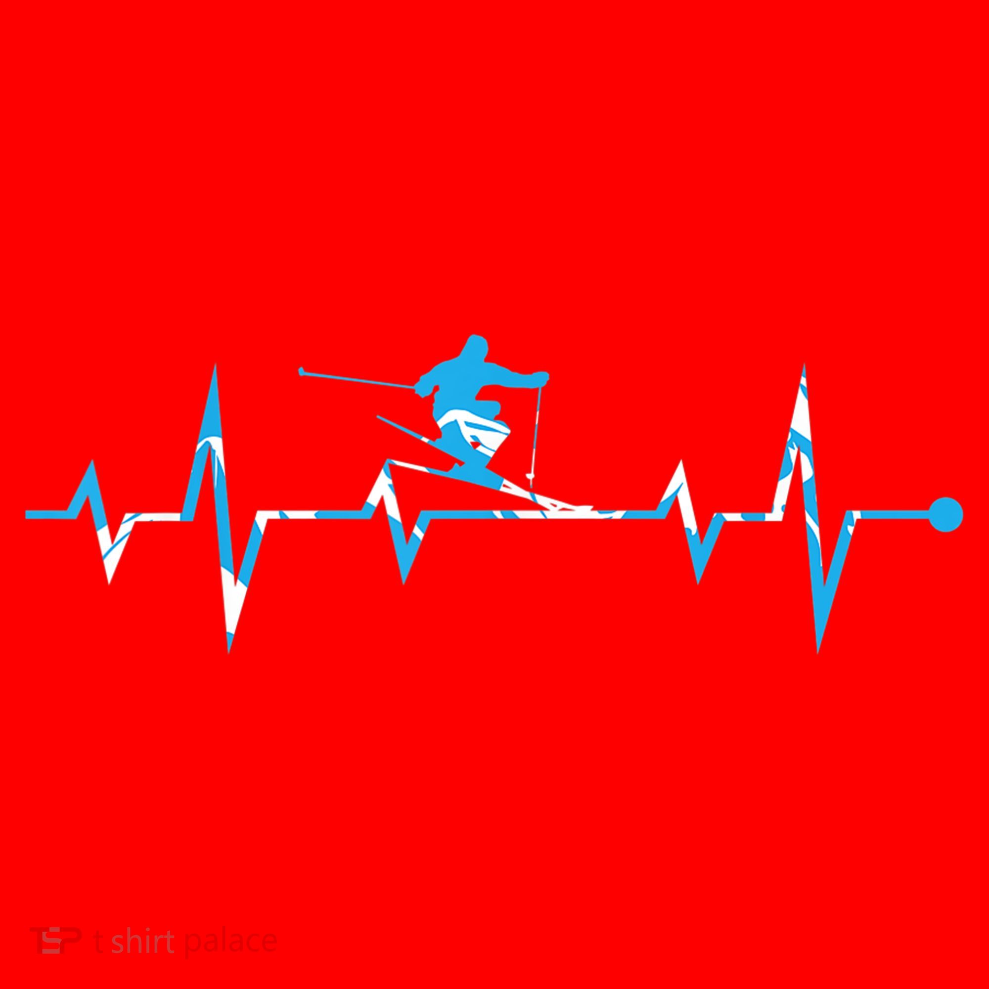 Skiing Ski Heartbeat Gift For Skiers Gift Santa Hat