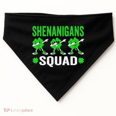 Shenanigans Squad Happy st patrick green shamrocks USA-Made Doggie Bandana