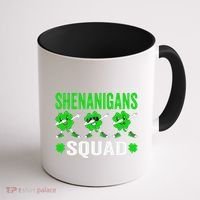 Shenanigans Squad Happy st patrick green shamrocks Coffee Mug thumb 1