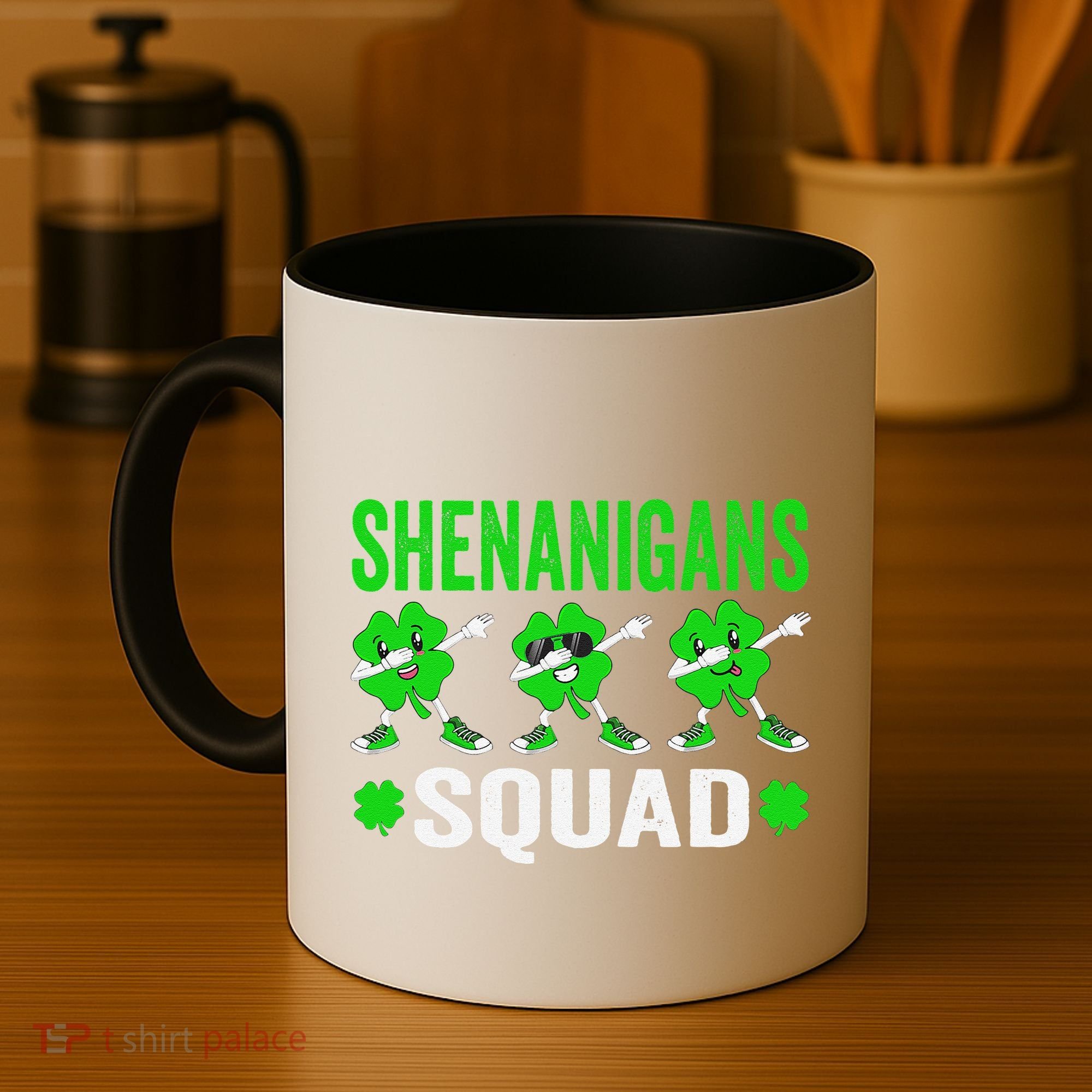 Shenanigans Squad Happy st patrick green shamrocks Coffee Mug
