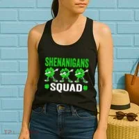 Shenanigans Squad Happy st patrick green shamrocks Women's Tank Top thumb 2