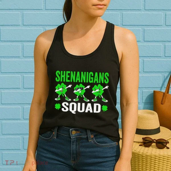Shenanigans Squad Happy st patrick green shamrocks Women's Tank Top