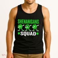 Shenanigans Squad Happy st patrick green shamrocks Tank Top thumb 3