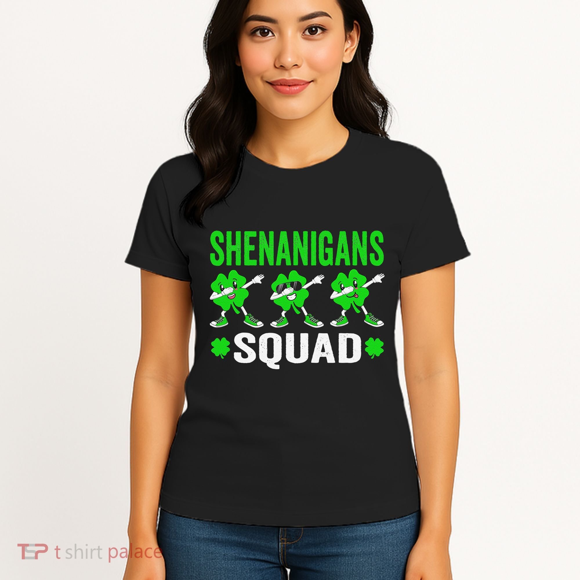 Shenanigans Squad Happy st patrick green shamrocks Women's T-Shirt