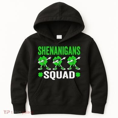 Shenanigans Squad Happy st patrick green shamrocks Kids Hoodie