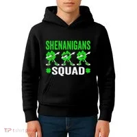 Shenanigans Squad Happy st patrick green shamrocks Kids Hoodie thumb 4