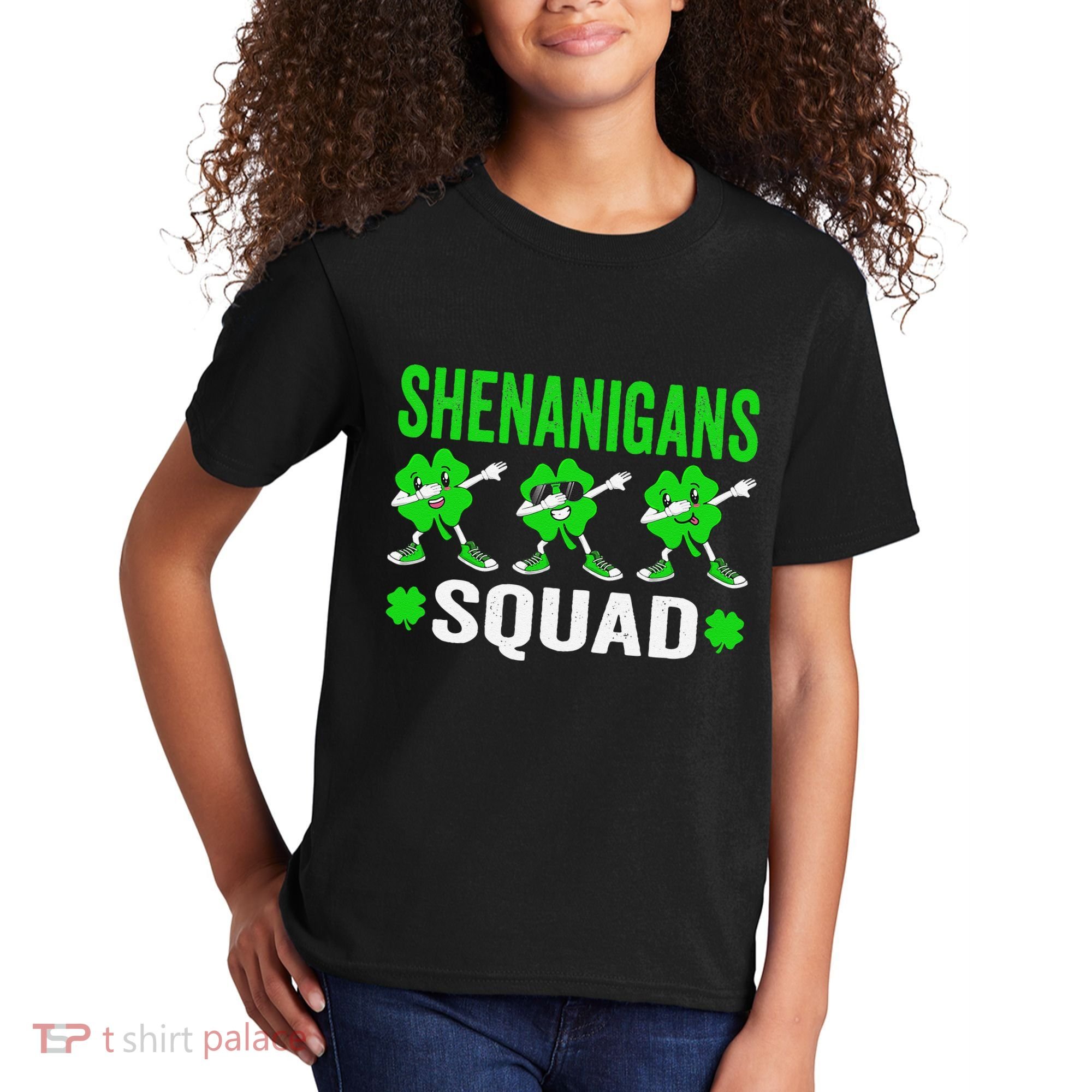 Shenanigans Squad Happy st patrick green shamrocks Kids T-Shirt
