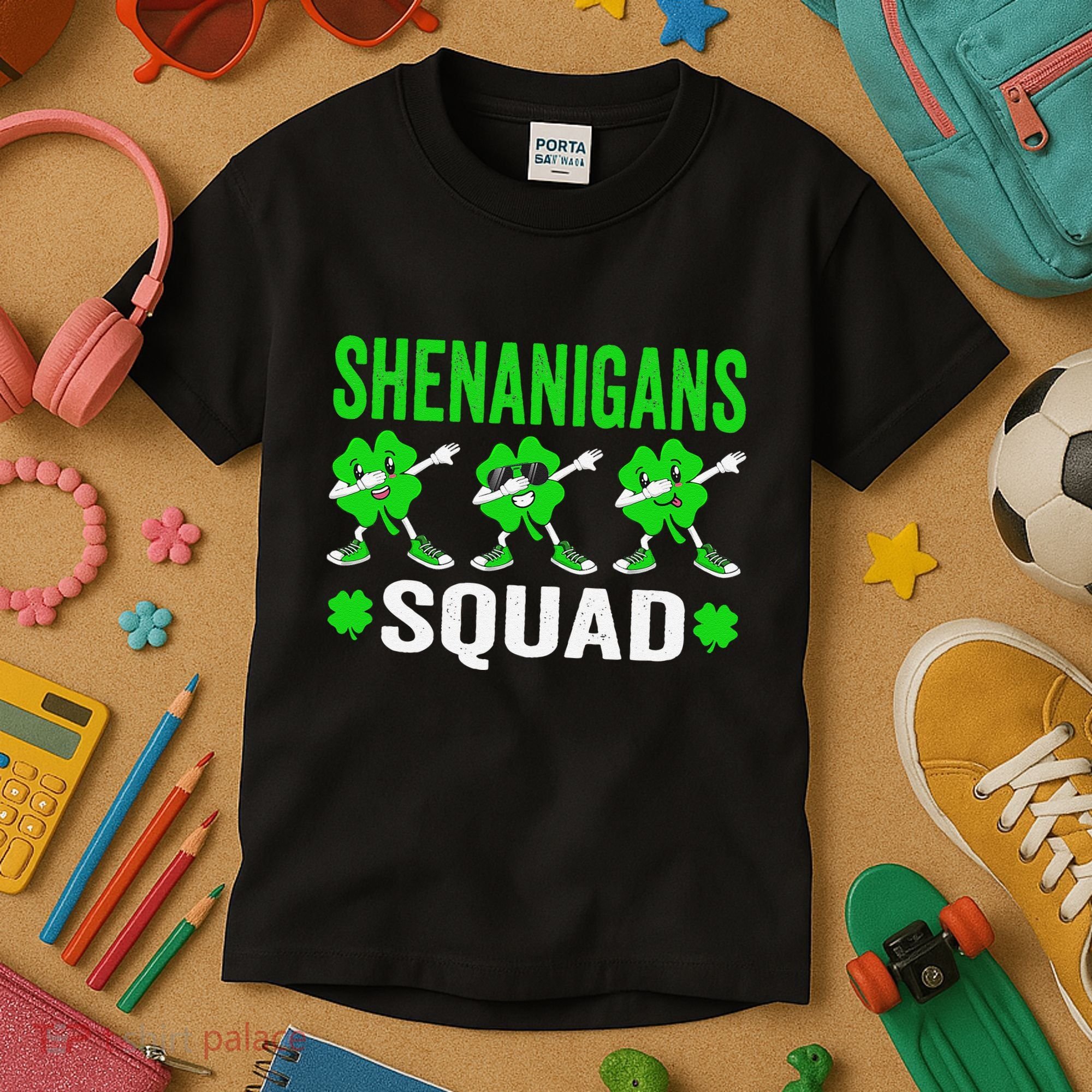 Shenanigans Squad Happy st patrick green shamrocks Kids T-Shirt