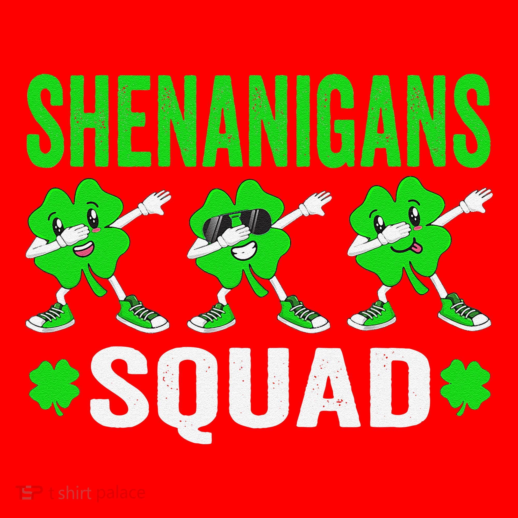 Shenanigans Squad Happy st patrick green shamrocks Santa Hat