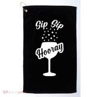 Sip Sip Hooray Bachelorette Gift Golf Towel thumb 0