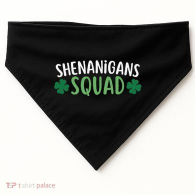 Shenanigans Squad happy st patrick green shamrocks USA-Made Doggie Bandana