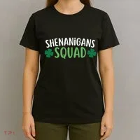 Shenanigans Squad happy st patrick green shamrocks T-Shirt thumb 4
