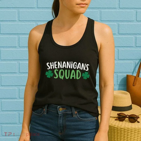 Shenanigans Squad happy st patrick green shamrocks Women's Tank Top