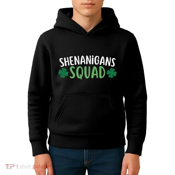 Shenanigans Squad happy st patrick green shamrocks Kids Hoodie