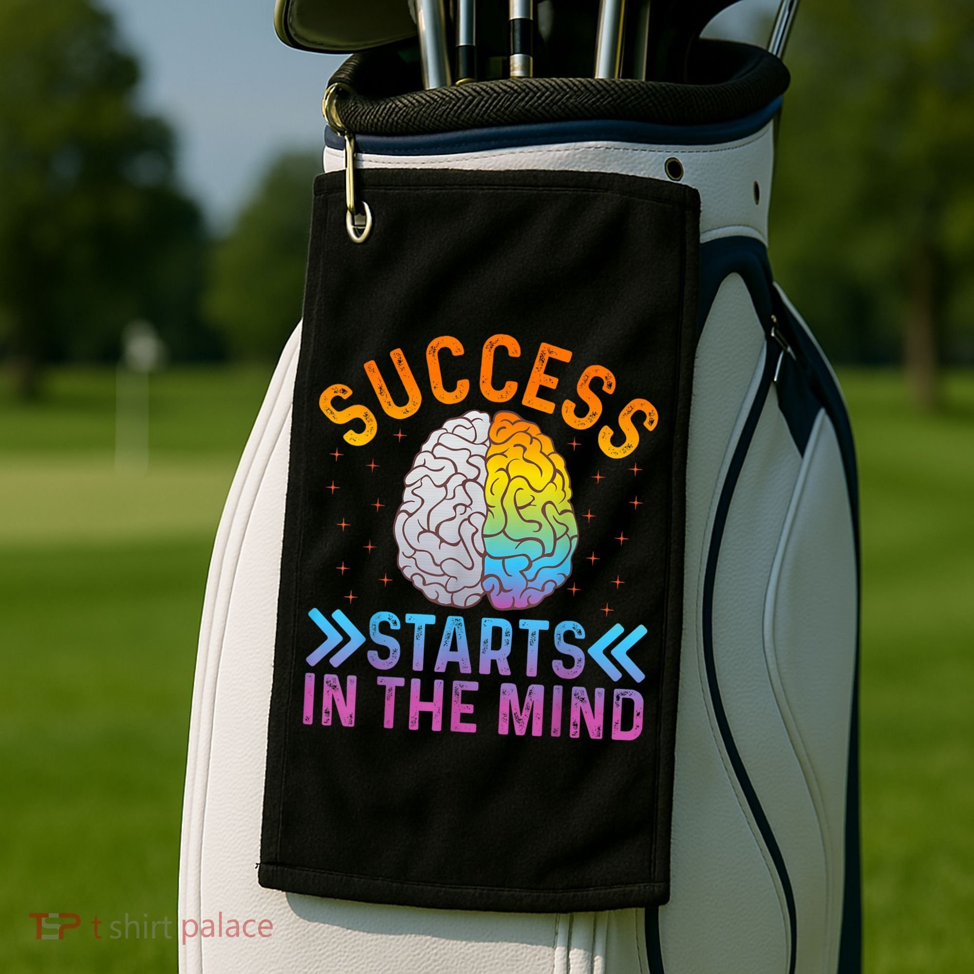 Success Starts In The Mind Motivational Success Mindset Golf Towel