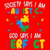 Society Says I Am Autistic God Says I Am Perfect Autism Santa Hat thumb 1